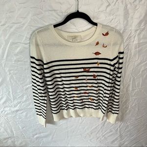 Loft fall embroidered sweater - small